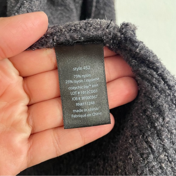 Barefoot Dreams CozyChic Lite Circle Cardigan Carbon Gray Size M - Picture 5 of 6